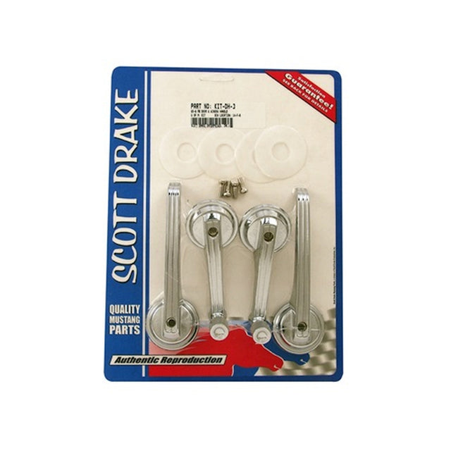 Scott Drake 65-67 Fastback Door Handle & Window Crank Kit (Late 1965) - KIT-DH-3