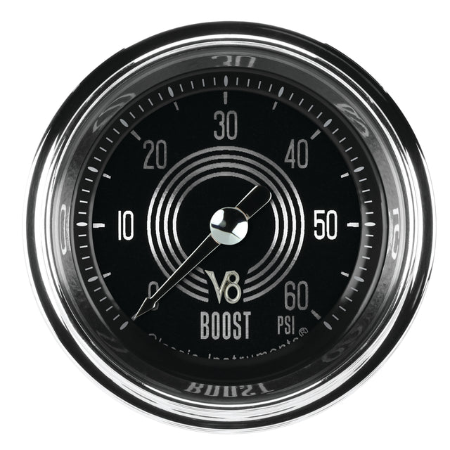Classic Instruments V8 Speedster 2-1/8" Boost Gauge (60 PSI) - V8SR143SHC