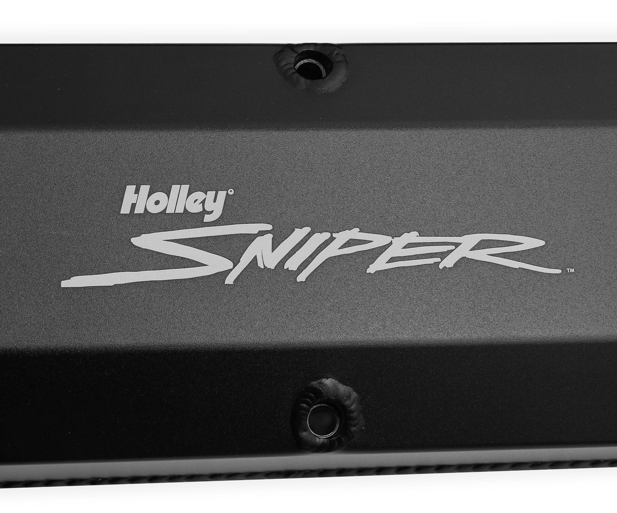 Holley 890012B Sniper Valve Cover - Fabricated Aluminum - Ford Small Block - Long Bolt - Black