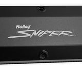 Holley 890012B Sniper Valve Cover - Fabricated Aluminum - Ford Small Block - Long Bolt - Black