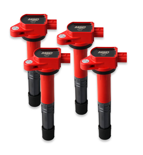 MSD Ignition Coil - Blaster Series - Honda/Acura 2.4L - Red - 4-Pack - 82194