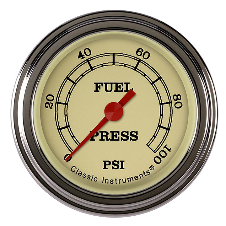 Classic Instruments Vintage 2-1/8" Fuel Pressure Gauge (100 PSI) - VT146SLF
