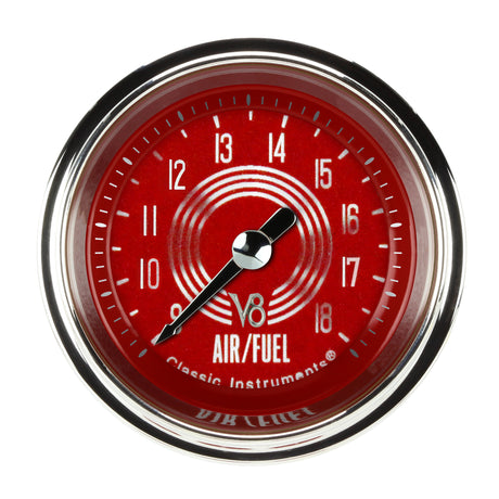 Classic Instruments V8 Red Steelie 2 1/8" Air Fuel Ratio Gauge - V8RS194SHC