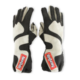 Racequip SFI 3.3/5 Black / Gray Outseam Short Gauntlet Nomex Race Gloves - Medium - 356603RQP