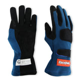 Racequip SFI 3.3/5 Blue / Black Short Gauntlet Nomex Race Gloves - Small - 355022RQP