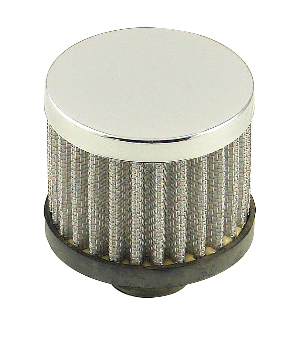 Mr Gasket Chrome Valve Cover Breather - Push On Style Open Element - 2049