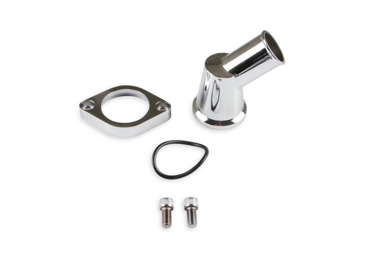 Mr Gasket O-ring Style Chrome Water Neck - 45 degree - 9141G