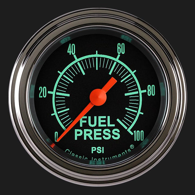 Classic Instruments G/Stock 2 1/8" Fuel Pressure Gauge, 100 psi - GS146SLF