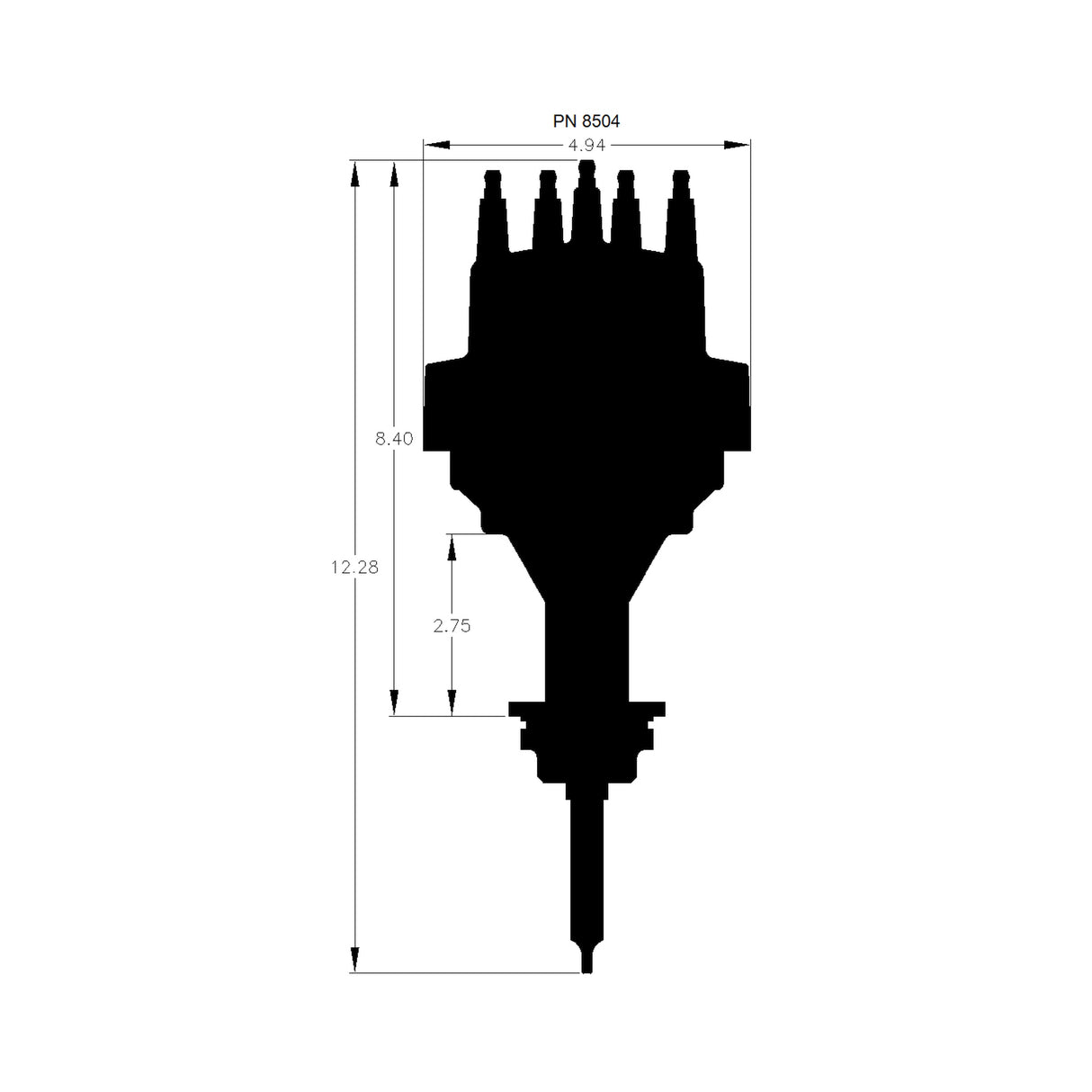 MSD Chrysler, 318, 340, 360, E-Curve Distributor - 8504