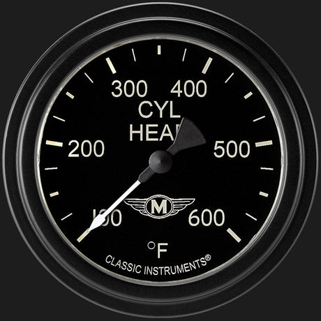 Classic Instruments Moal Bomber 2 5/8" Cylinder Head Temp. Gauge - MA397BLF