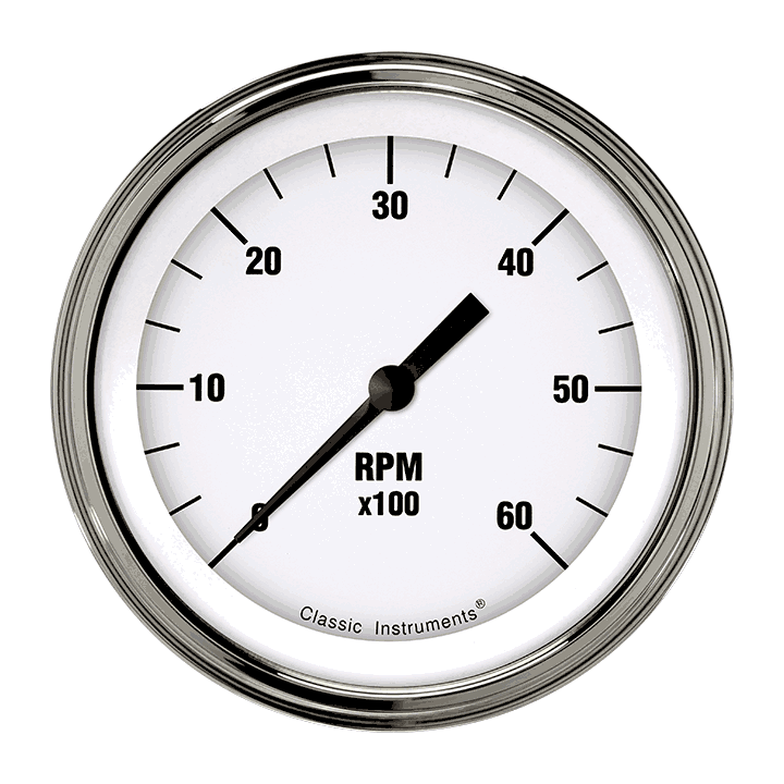 Classic Instruments White Hot 3 3/8" Tachometer - WH60SLF
