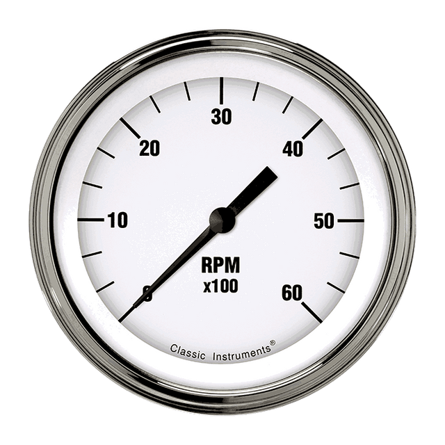 Classic Instruments WHITE HOT 3IN TACH 6000 RPM - WH60SLC