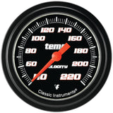 Classic Instruments Velocity Black 2-5/8" Stock Eliminator Tempature Gauge - VS329BBLF