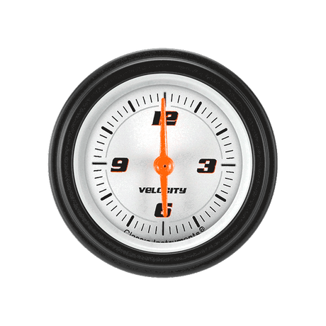 Classic Instruments Velocity White 2 1/8" Clock - VS90WBLF