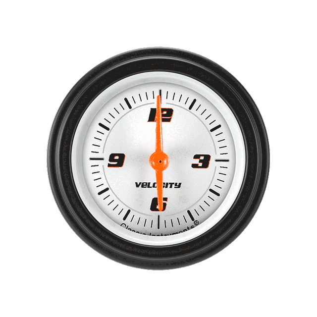 Classic Instruments Velocity White 2 1/8" Clock - VS90WBLF