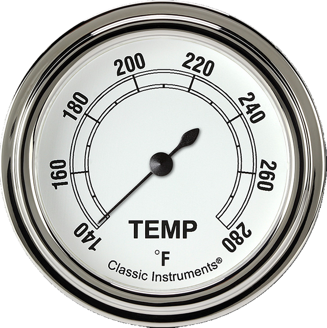 Classic Instruments Classic White 2 5/8" Short Sweep Water Temperature Gauge - CW326SLF-12