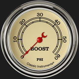 Classic Instruments Vintage 2 5/8" Boost Gauge, 60 psi - VT343SLF