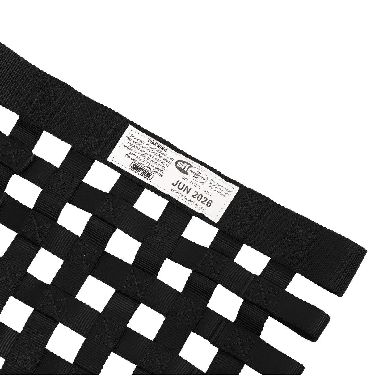 Simpson Standard Stock Car Window Net - 36004BK