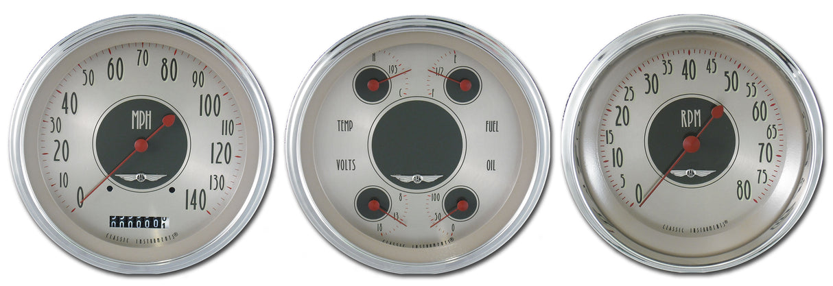 Classic Instruments American Nickel 3 Gauge Set - AN53SLC