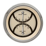 Classic Instruments Nostalgia VT 3" Dual - Temperature & Volt Gauge - NT74SLC