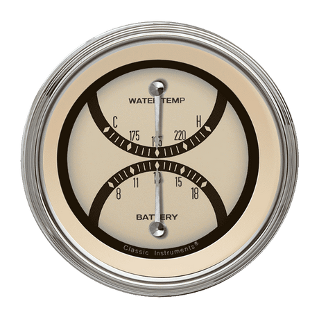 Classic Instruments NOSTALGIA VT 3IN DUAL - TEMP & VOLT - NT74SLC