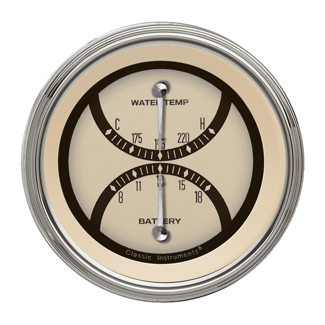 Classic Instruments NOSTALGIA VT 3IN DUAL - TEMP & VOLT - NT74SLC