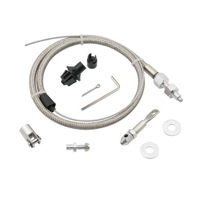 Mr Gasket Throttle Cable Kit - Stainless Steel Braided - 5657