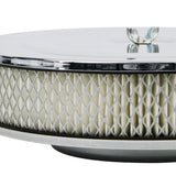 Mr Gasket Air Cleaner - 9 Inch Diameter x 2-3/4 Inch Tall - Chrome - 1487