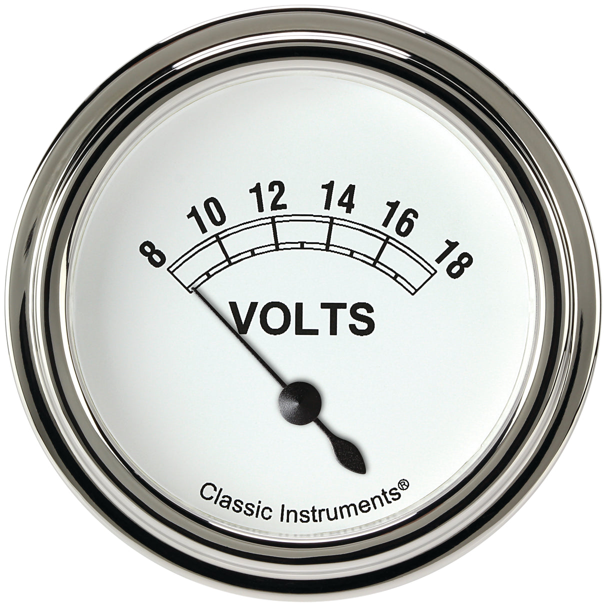 Classic Instruments Classic White 2-5/8" Volt Gauge - CW230SLF