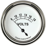 Classic Instruments Classic White 2-5/8" Volt Gauge - CW230SLF