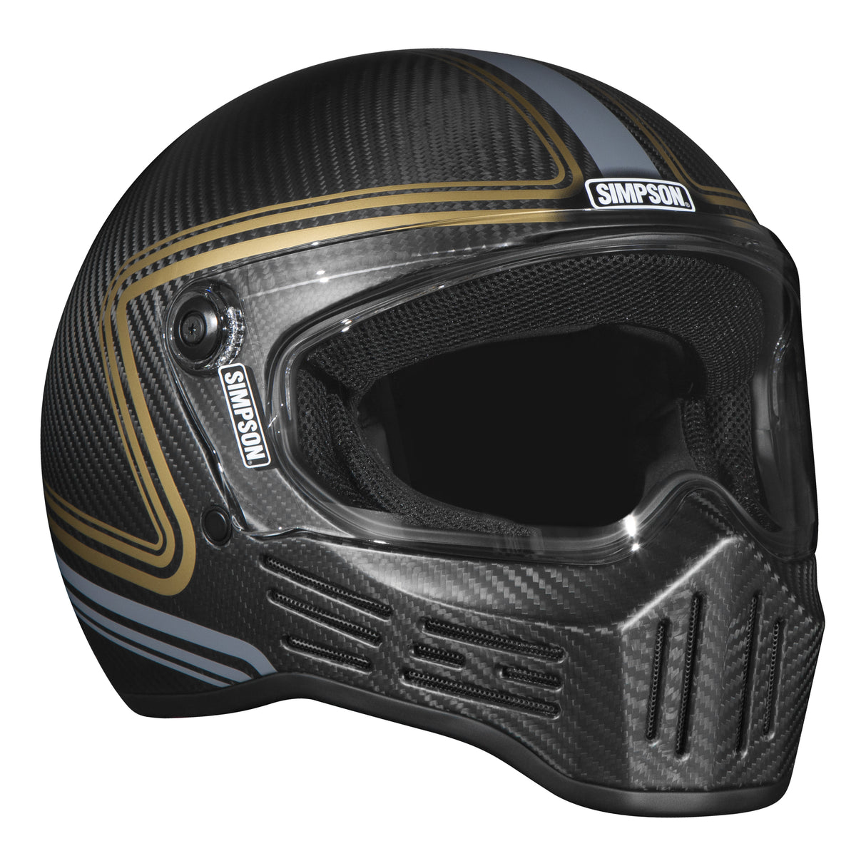 Simpson Motorcycle M30 Bandit Helmet - Carbon Slipline - Extra Small - M30SLIPCXS