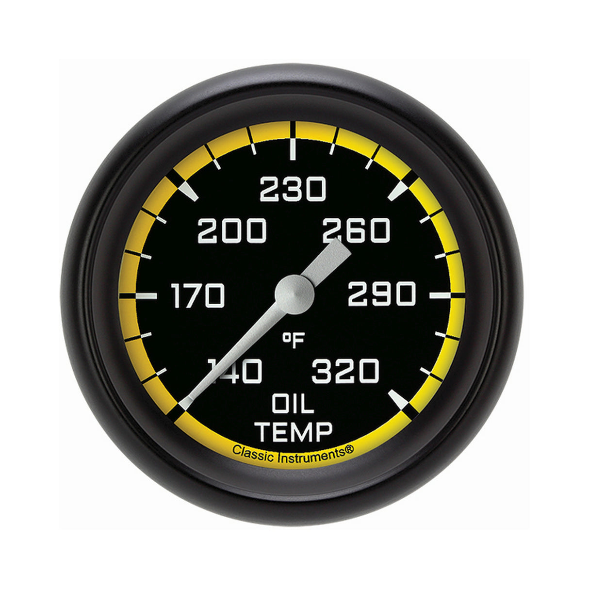 Classic Instruments Autocross Yellow 2 5/8" Oil Temperature Gauge - AX328YBPF