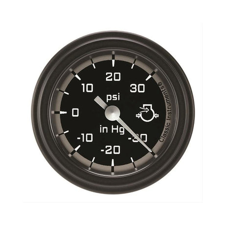 Classic Instruments Autocross Gray 2 1/8" Boost/Vacuum Gauge - AX141GBLF