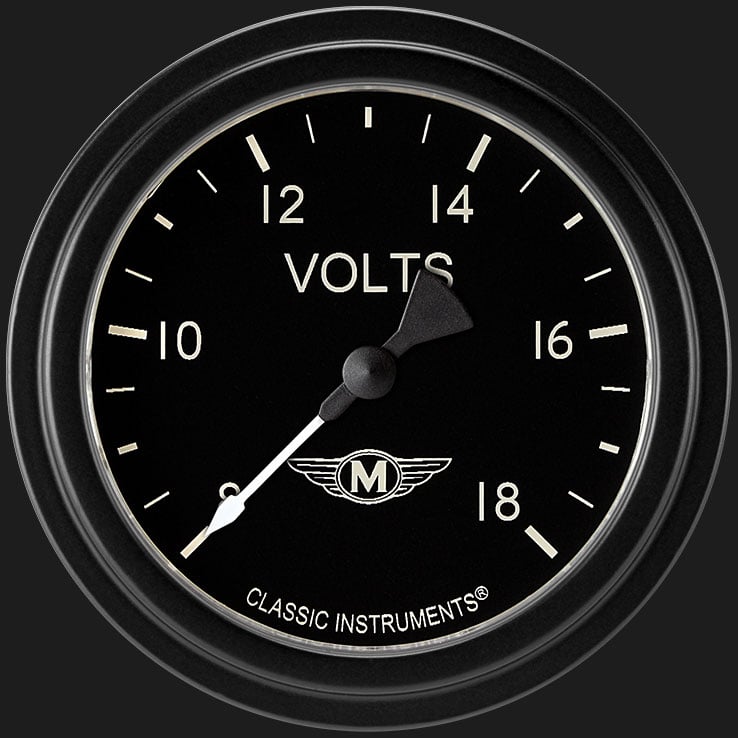Classic Instruments Moal Bomber 2 5/8" Voltage Gauge - MA330BLF