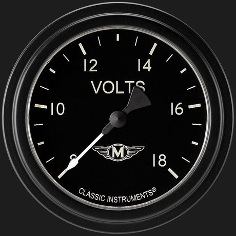 Classic Instruments Moal Bomber 2 5/8" Voltage Gauge - MA330BLF
