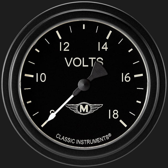 Classic Instruments Moal Bomber 2 5/8" Voltage Gauge - MA330BLF