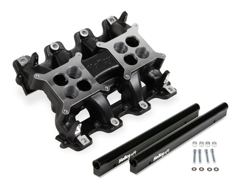 Holley 300-121BK LS EFI Manifold - 2x4 Dual Plane - Black GM LS1/LS2/LS6