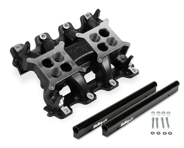 Holley 300-121BK LS EFI Manifold - 2x4 Dual Plane - Black GM LS1/LS2/LS6