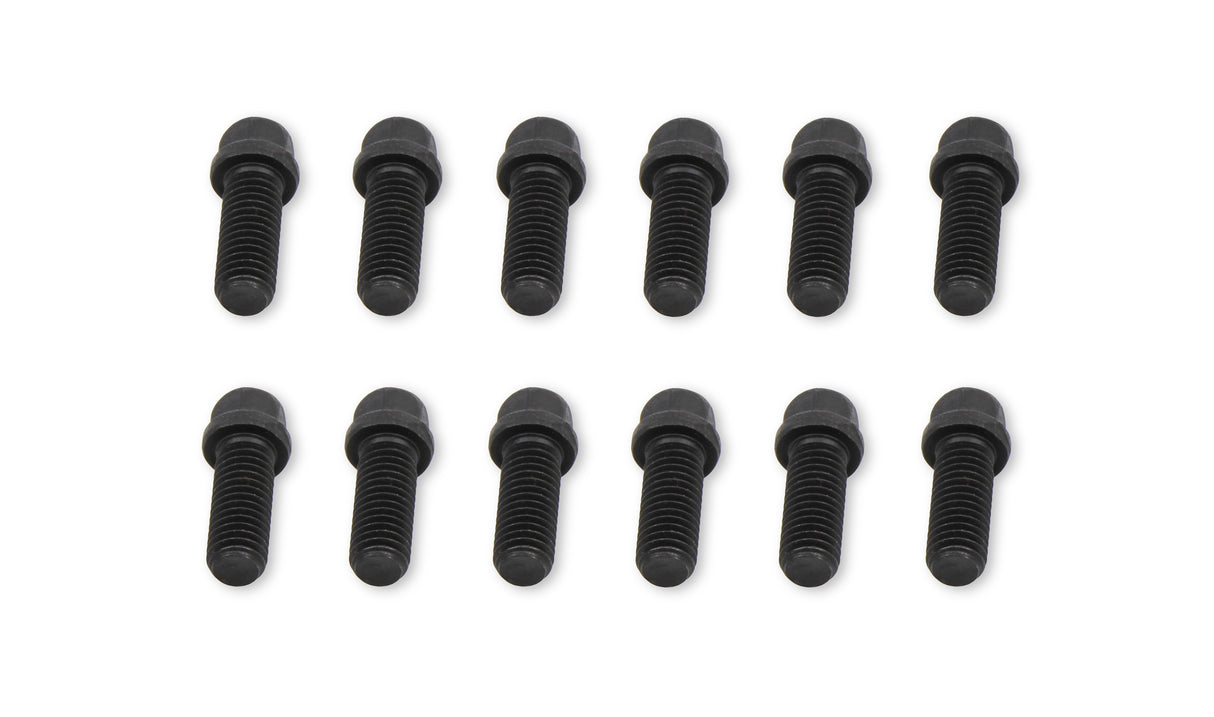 Mr Gasket Header Bolts -3/8-16 x 1 Inch Hex Head - Black Oxide - 917