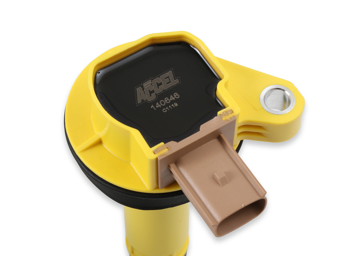 ACCEL Ignition Coil-SuperCoil-2010-2016 Ford EcoBoost 3.5L V6-Individual(3-Pin)-Yellow - 140646