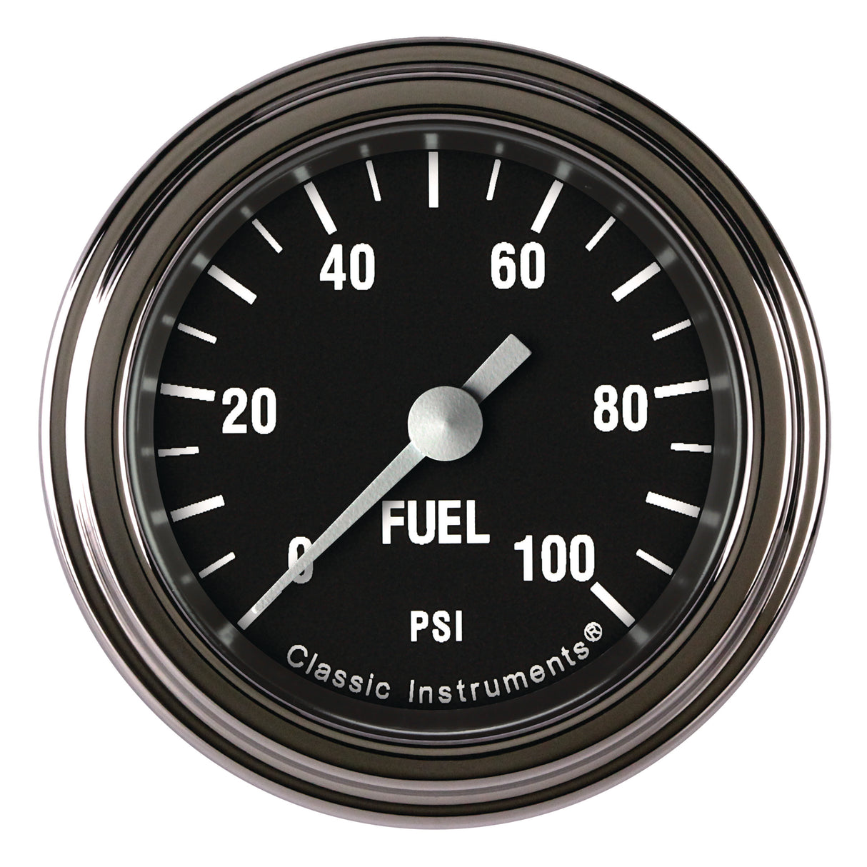 Classic Instruments Hot Rod 2-1/8" Fuel Pressure Gauge (100 PSI) - HR146SLF