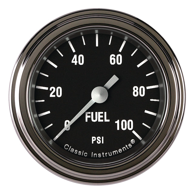 Classic Instruments Hot Rod 2-1/8" Fuel Pressure Gauge (100 PSI) - HR146SLF