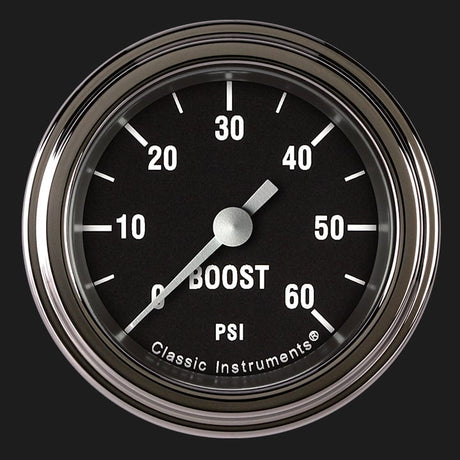 Classic Instruments Hot Rod 2 1/8" Boost Gauge, 60 psi - HR143SLF