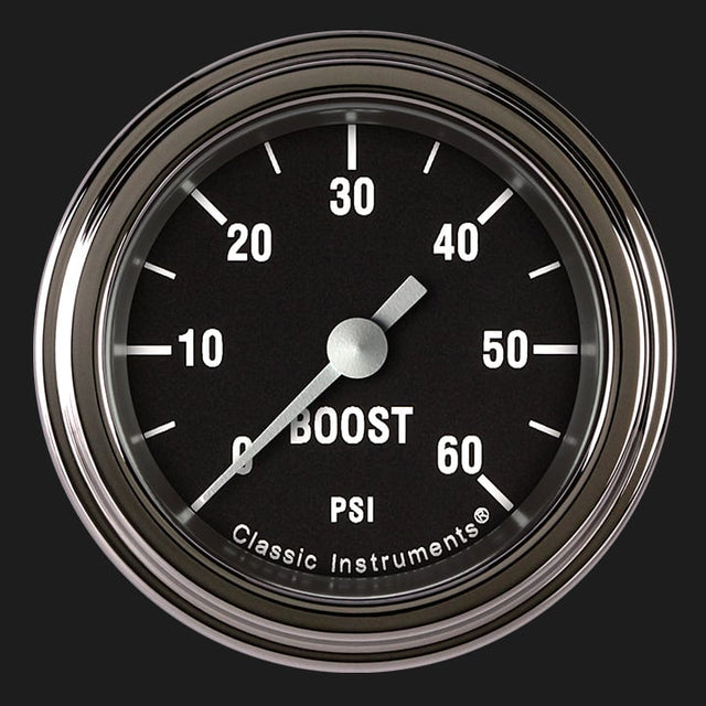 Classic Instruments Hot Rod 2 1/8" Boost Gauge, 60 psi - HR143SLF
