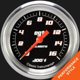 Classic Instruments Velocity Black 2 5/8" Exhaust Gas Temp. Gauge - VS398BAPF