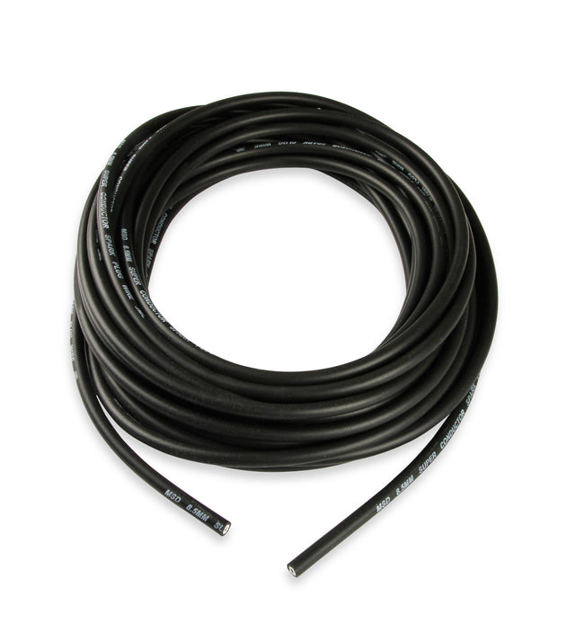 MSD Super Conductor Spark Plug Wire, Black 8.5mm, 50 Ft - 34023