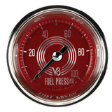 Classic Instruments V8 Red Steelie 2-1/8" Fuel Pressure Gauge (100 PSI) - V8RS146SHC