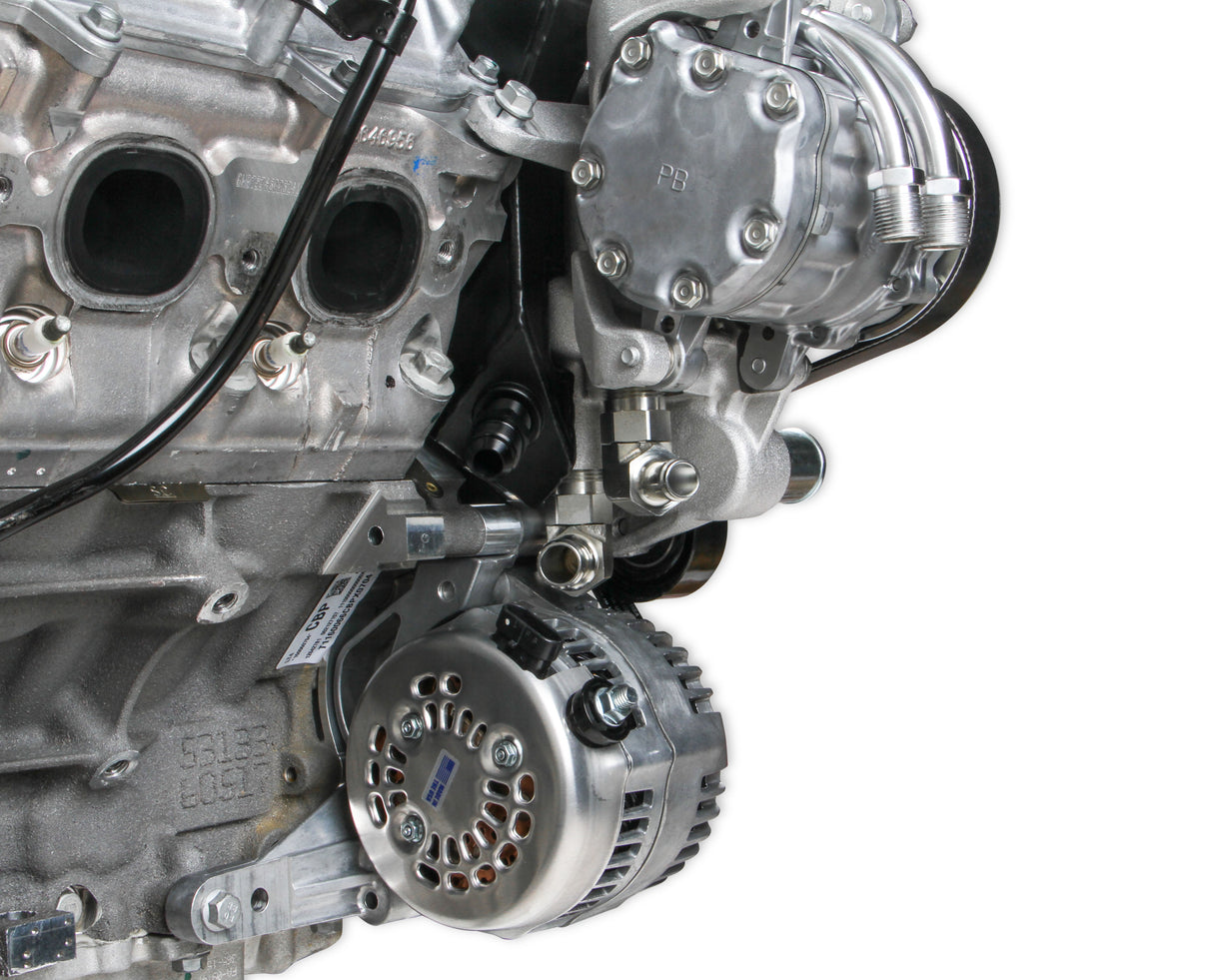 Holley 20-220BK Premium Mid-Mount Complete Accessory System - GM Gen V LT4 Wet Sump Engines- Black Finish