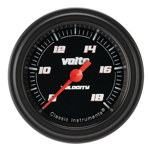 Classic Instruments Velocity Black 2-1/8" Volt Gauge - VS130BBLF
