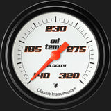 Classic Instruments Velocity White 2 5/8" Oil Temperature Gauge - VS328WBLF